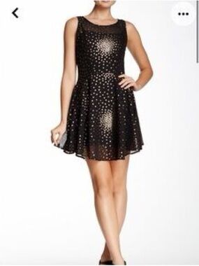 Bebop Black with Gold detail Mini dress